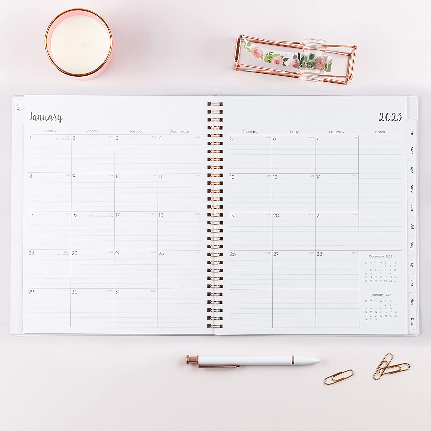 Blue Sky 2023 Monthly Planner, January - December, 8" x 10", Frosted Cover, Wirebound, Joselyn (142080) - Image 3